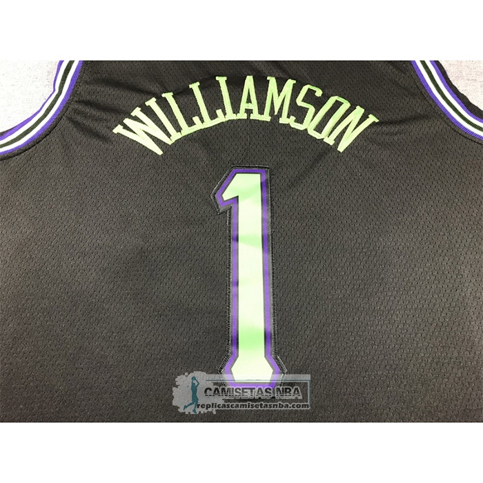 Camiseta New Orleans Pelicans Zion Williamson NO 1 Ciudad 2023-24 Negro